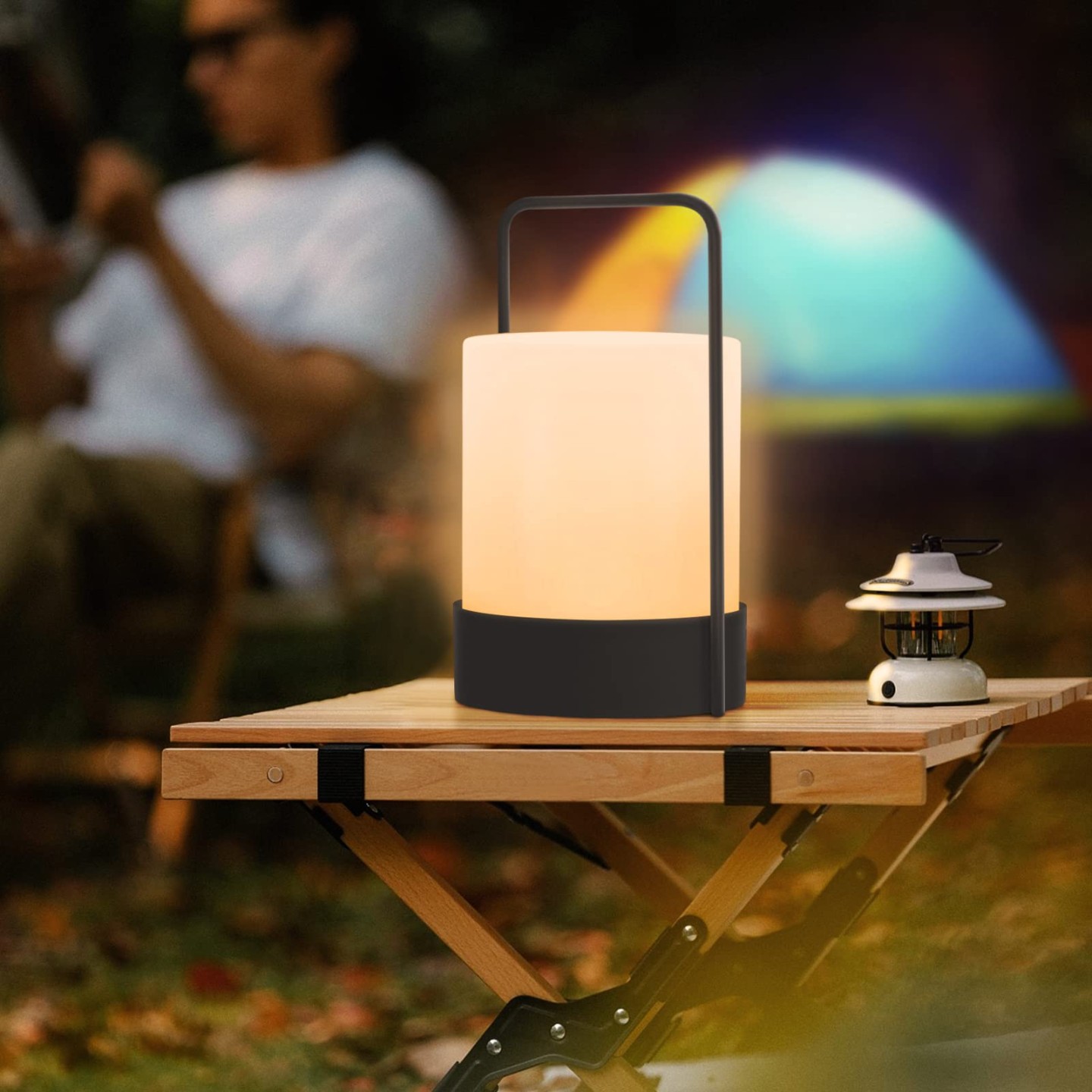 FUYO Battery Outdoor Lamp Wireless Dimmable LED Table Lamp with Warm White  RGB Colour Changing Portable Table Lamp IP for Outdoor Living Room Garden