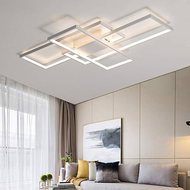 Living Room Lamp LED Ceiling Light Dimmable Ceiling Light  W Modern  Square Design Ceiling Lamp Aluminium Lampshade Pendant Light Living Room  Lamps