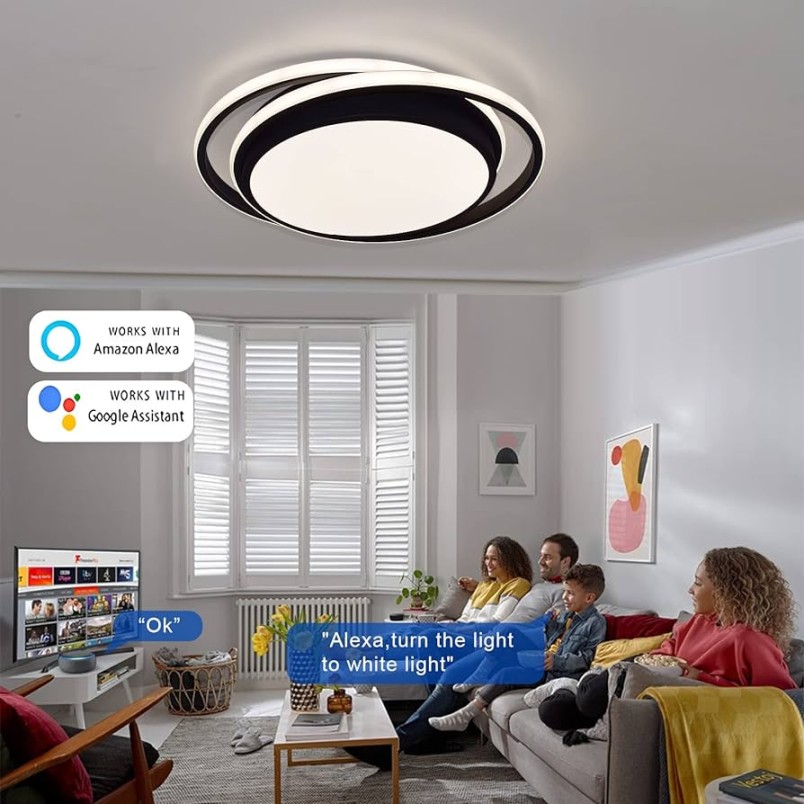 Smart LED Deckenleuchte Kompatibel mit Alexa Google Home W